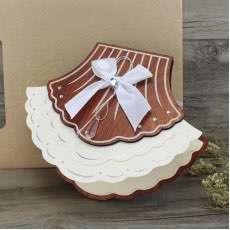 Delicate Wooden Invitation Card  With Hand Bag Greeting Card Customized